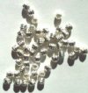 50 4mm Round Pleated Bright Silver Plated Beads